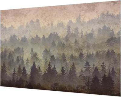 Produktbild von Wandtapete - Dekorative Tapete für Wohnzimmer - Tapetenfolie für Wanddekoration - 152x104 cm - Waldnebel