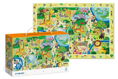 Produktbild von Dodo D300259 Educational Zoo Observation Puzzle – 80 Pieces – 31 x 45 cm – Assorted Colors