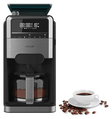 Produktbild von Cecotec Coffee 66 Grind & Brew, Filterkaffeemaschine, Kaffeebohnen, Eingebautes Mahlwerk, 1400 W, Schwarz, Silber