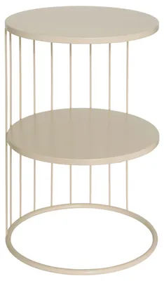 Produktbild von Atmosphera Beistelltisch Kobu - beige - Metall - rund - D36 x H52 cm - Couchtisch/Kaffeetisch