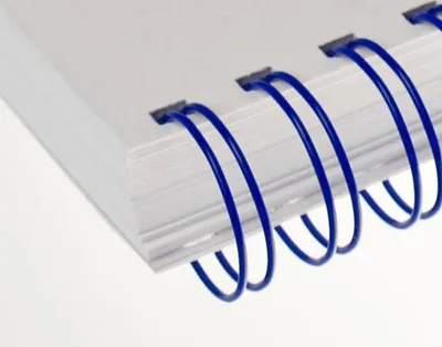 Produktbild von RENZ Draht-Bindeelemente, 2:1 Teilung, Ø 14,3 mm, 23 Schlaufen (=DIN A4), blau, 50 Stück