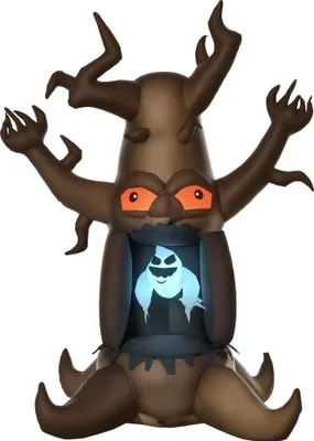 Produktbild von Halloween Geisterbaum aufblasbar 240 cm Garten mit 3 Lichtern Polyester braun