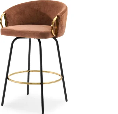 Image de Tabouret de bar FINBAR - Cuivre / Or