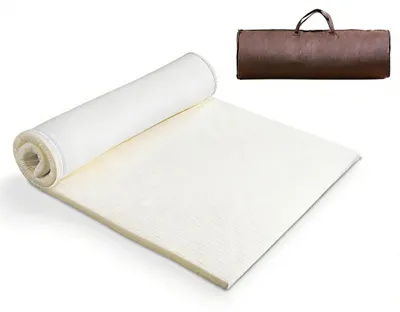 Rollbare Campingmatratze 100x200 cm, Schaumstoff, weiß, mit Tragetasche