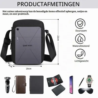 Obrázek produktu pro Pánská taška přes rameno – univerzální velikost – černá – vhodná pro běžné nošení – kvalitní produkt