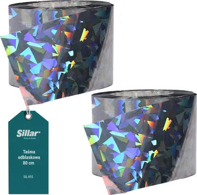 Produktbild von Sillar 2x Vogelabwehrband 80 m x 4,8 cm – Reflektierendes Band zur Vogelabschreckung Garten Balkon