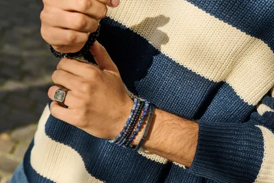 Produktbild von Frank 1967 7FB-0670 Armband Sodaliet Beads 8mm - 20cm - Staal - Blauw