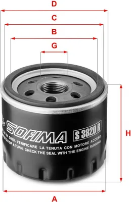 Produktbild von Ölfilter SOFIMA S 3820 R Anschraubfilter für NISSAN Qashqai / Qashqai +2 I (J10, NJ10) für RENAULT Clio III Schrägheck (BR0/1, CR0/1) TWINGO II (CN0)