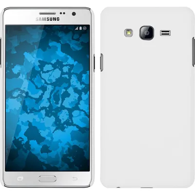 Produktbild von PhoneNatic Case kompatibel mit Samsung Galaxy On7 - Hülle weiß gummiert Hard-case + 2 Schutzfolien