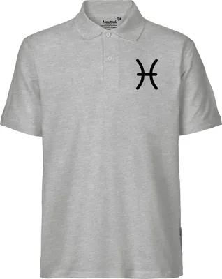 Produktbild von Huuraa Herren Polo Shirt Fische Sternzeichen Zeichen S Sport Grey Bio Baumwolle Fairtrade Poloshirt Geschenkidee