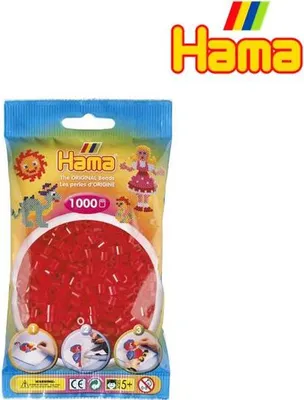 Produktbild von Hama 1000 Perlen rot tranparent