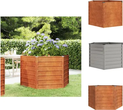 Immagine prodotto di vidaXL Letto rialzato arrugginito 129x129x77 cm in acciaio corten - Vasi da fiori e fioriere