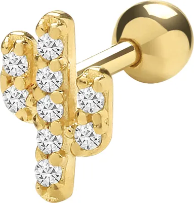 Image de Clou d’oreille cartilage unique Femme Or 375/1000 avec Oxyde de Zirconium - 7mm*4mm; TRS26178