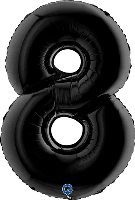 Produktbild von Riesenzahl Folienballon 40"/102cm | Schwarz Zahl: 8