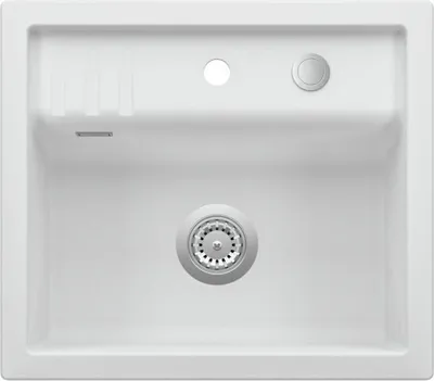 Image de NABER Evier SILQUA 570 en granit bianco howlite, avec excentrique à bouton-poussoir