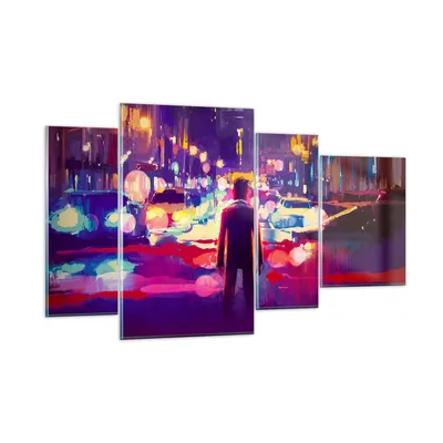 Produktbild von Bilder auf glas - futuristisch Grafik Stadt Beleuchtung - 120x70cm - Glasbilder - Wandbilder - Kunstdruck - Wanddekoration aus Glas - Glas Bilder - Wandbild auf Glas - GDL120x70-3189