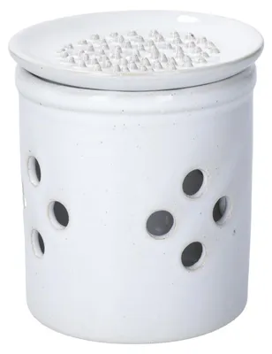 Zdjęcie produktu dla Kamionkowa tarka do czosnku KitchenCraft Idilica 10 cm, z pokrywką