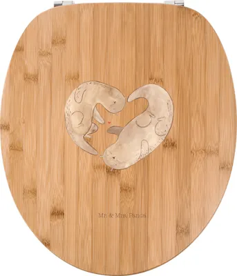 Produktbild von Mr. & Mrs. Panda Klo-Deckel Otter Herz - Transparent - Geschenk, Liebe, motiv wc sitz, Toiletten-Sitz, klo deckel, WC-Sitz, Hochzeitstag