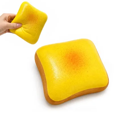 Produktbild von Butterbrot Slow-Rising Squeeze-Spielzeug | Anti-Stress-Knetspielzeug zur Stresslinderung, für Kinder und Erwachsene, Geschenk für Schule und Büro,gelb