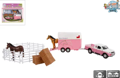 Immagine prodotto di Kids Globe Traffic Die Cast Mitsubishi mit Pferdenanh?nger, Gel?ndewagen
