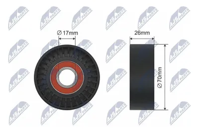 Produktbild von NTY RNK-VW-000 Spannrolle Keilrippenriemen 70mm für VW Golf IV Schrägheck (1J1) GOLF VI (5K1) Golf V Schrägheck (1K1) POLO (9N) Polo Schrägheck