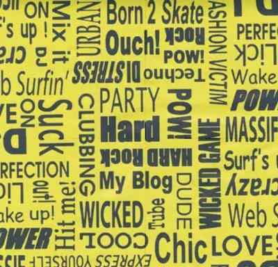 Produktbild von Klebefolie - Möbelfolie Text gelb - 45 cm x 200 cm Nachbildungfolie