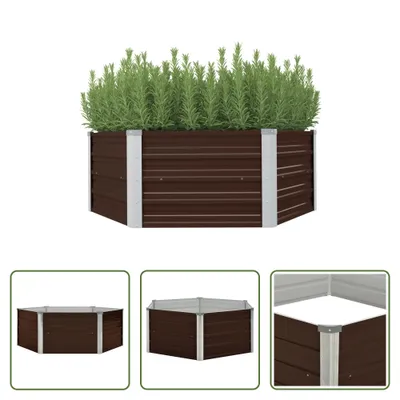 Obrázok produktu pre The Living Store Zvýšená posteľ Brown 129 x 129 x 46 cm Pozinkovaná oceľ