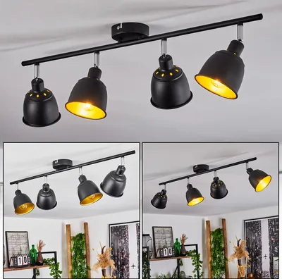 Produktbild von Manzinello »Manzinello« Deckenlampe, Metall, Schwarz/Goldfarben