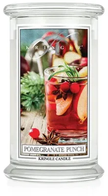 Immagine prodotto di Candela profumata Kringle Candle, fragranza Pomegranate Punch, grande, con due stoppini (624 g)