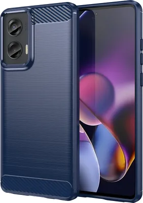 Produktbild von Hülle für Motorola Moto G Stylus 2024 Carbon-Faser Weich TPU Silikon Stoßfest Handyhülle Blau