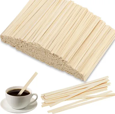 Holz-Rührstäbchen, 500 Stück, 11 cm, biologisch abbaubar