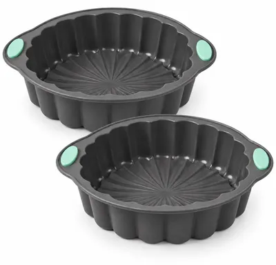 Immagine prodotto di Confezione da 2 stampi in silicone per friggitrici ad aria, ideali per torte - diametro 20 cm - inserto in silicone senza BPA, resistente al calore fino a 230 °C, Immagine generata dall'IA