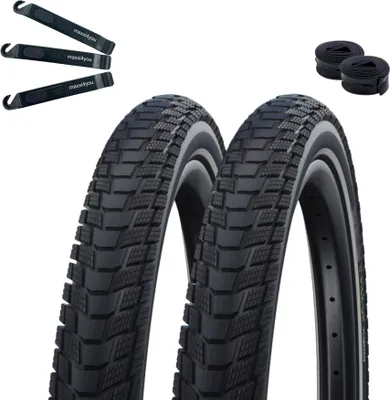 Produktbild von 2 x Schwalbe Pick-Up Performance Super Defense Schwarz/Reflex 60-559 (26 x 2,35) + 2 x Schwalbe Schläuche AV 13 inkl. Reifenheber