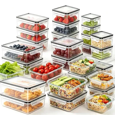 Image de Solidchoice - 40 boîtes de conservation alimentaires réutilisables avec couvercles