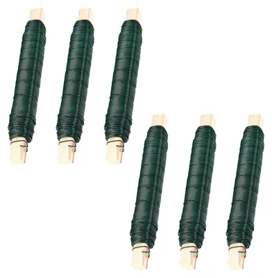 6 Rollen Blumenbindedraht, 0,7 mm × 35 m, grün, stabil