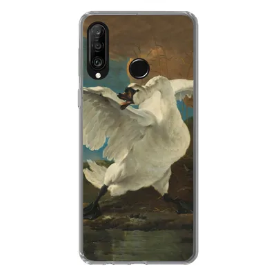 Produktbild von MuchoWow® Handyhülle Schutzhülle Hülle für Huawei P30 Lite Der bedrohte Schwan - Gemälde von Jan Asselijn Silikon Softcase Handy Hülle - Handyhülle