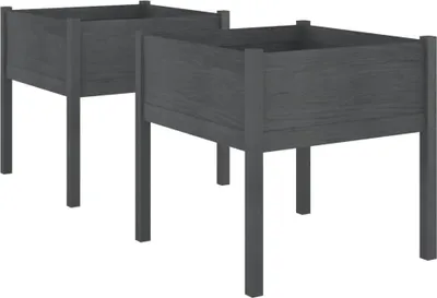 Obrázok produktu pre vidaXL Kvetináč 2 ks Sivý 70x70x70 cm Borovicový masív
