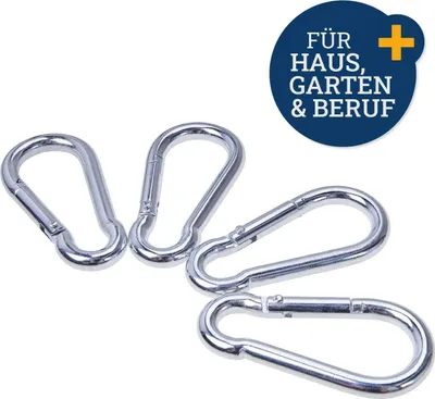 Obrázok produktu pre Filmer 36537 Karabínové háčiky, sada 4 ks, 8 cm x 8 mm