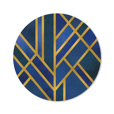 Obrázok produktu pre Podložka pod myš - Zlatá - modrá - dizajn - luxus - 50x50cm - Rohožka pod myš