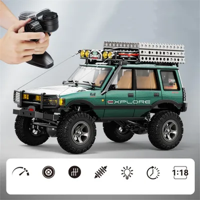 Produktbild von JXC LR1801 1:18 RC Crawler 4WD Offroad Kletterfahrzeug RTR Ferngesteuertes Auto mit 3-Gang Getriebe LED Licht für Kinder Erwachsene, Grün