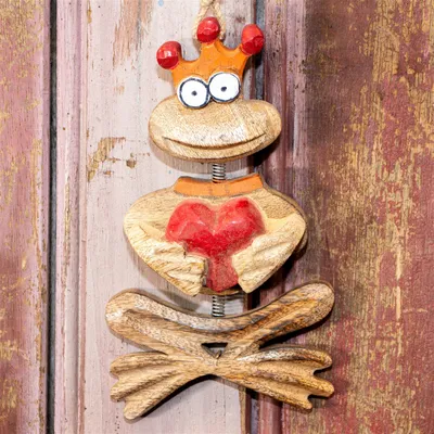Produktbild von Fensterschmuck Frosch, S, Holzfigur, Froschkönig, Dekoration