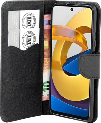 Produktbild von Buch Tasche "Fancy" kompatibel mit XIAOMI Redmi 14c mit Standfunktion, Kartenfach Schwarz