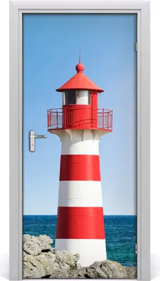 Produktbild von Tulup Türaufkleber 95x205 cm Dekorative Aufkleber Selbstklebend Wasserdichte Tapete Abnehmbar Schlafzimmer Wohnzimmer Wohnkultur - Leuchtturm