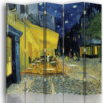 Produktbild von Paravent - Raumteiler Caféterrasse am Abend - Vincent Van Gogh - Dekorativer Raumtrenner cm. 180x170 (5 x)