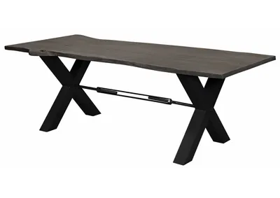Immagine prodotto di MASSIVMOEBEL24 | tavolo da pranzo in legno di Acacia 200x100x76 grigio scuro laccato IRON LABEL #116