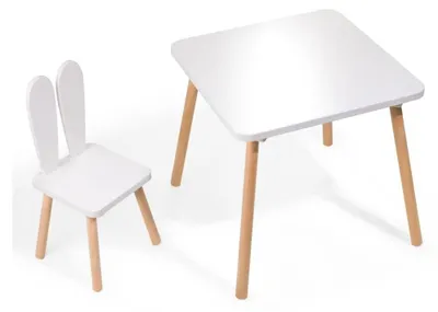 Image de EliNeli Ensemble évolutif enfant table et chaise oreilles