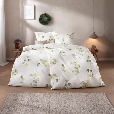 Produktbild von Estella Feinflanell Bettwäsche Velturno grün 155x220 cm + 80x80 cm