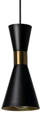 Zdjęcie produktu dla Lampa wisząca Librio czarno-złota 1xE27x40W aluminium wym:120x11,5x11,5cm IP20 Abruzzo