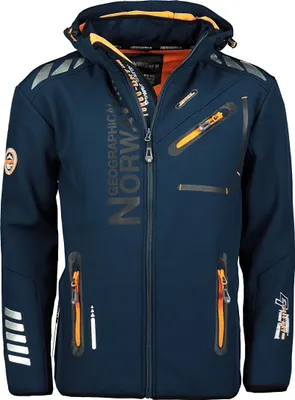 Produktbild von Geographical Norway ROYAUTE Men Softshell Jacke Herren Wasserdicht Kapuze Outdoor Windjacke Brandiing- Production
