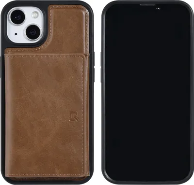 Produktbild von UNIQ Accessory iPhone 13 & 14 Hardcase Backcover - Whiteh removable card holder - Dark Brown